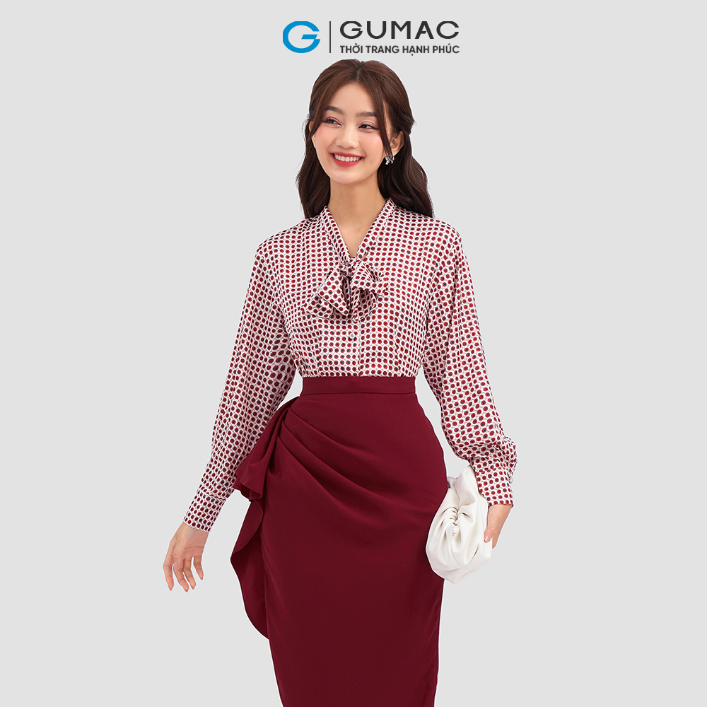 Chân váy bút chì xếp nếp GUMAC VC10050