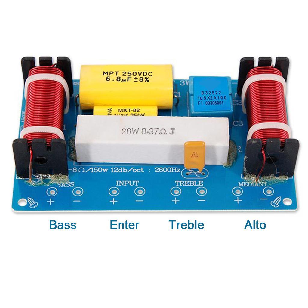 120W 3-Way 3-Unit Audio Speaker Crossover Frequency Divider Stage For 8inch