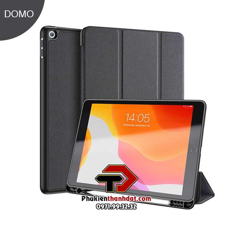 Bao da chống sốc cho iPad 10.2 2021 chính hãng Dux Ducis Domo có ngăn để bút - Hàng chính hãng