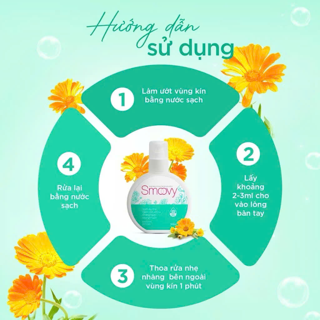 Dung dịch vệ sinh phụ nữ thế hệ mới Smoovy AntiF - Kháng khuẩn, giảm nấm ngứa, khí hư vượt trội - 120ML
