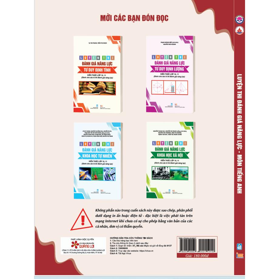 Sách Luyện thi Đánh giá Năng lực Môn Tiếng Anh