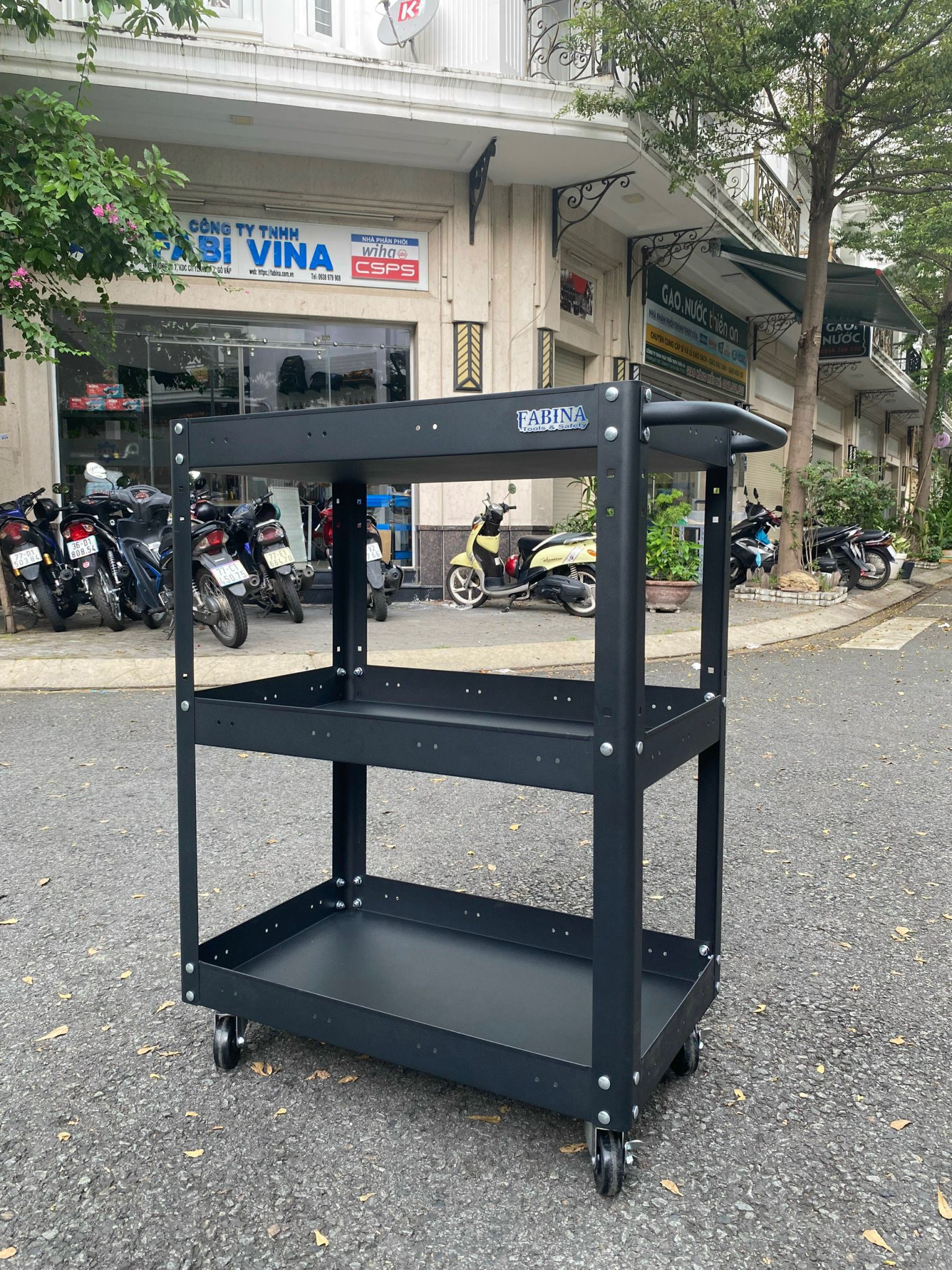 Kệ thép 3 tầng cao 980mm màu đen