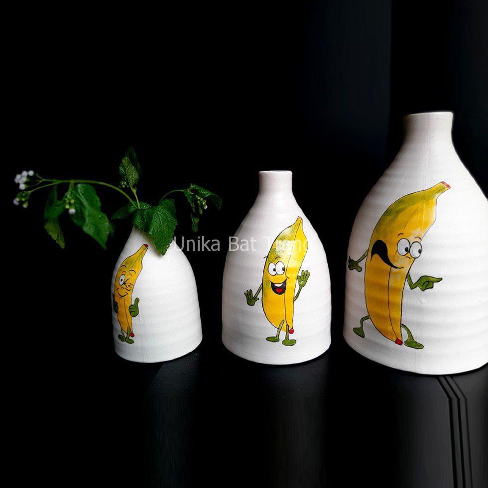 Bộ Bình Chuối Trang Trí - Banana Set Vase - Bình Trang Trí Gốm Sứ Bát Tràng ABV-BMC00123