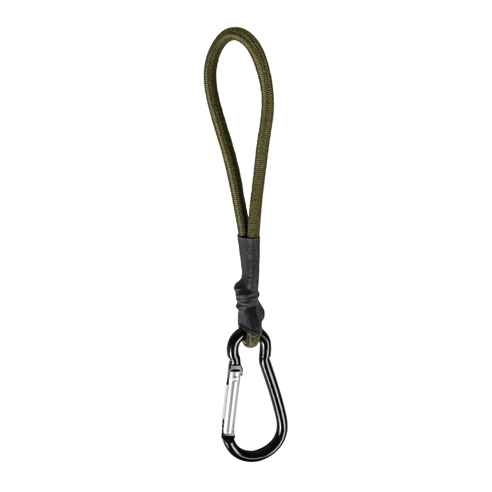 2xBungee Cord with Carabiner Hook Bungee Canopy Ties for Tarpaulin Tarps Tents Green
