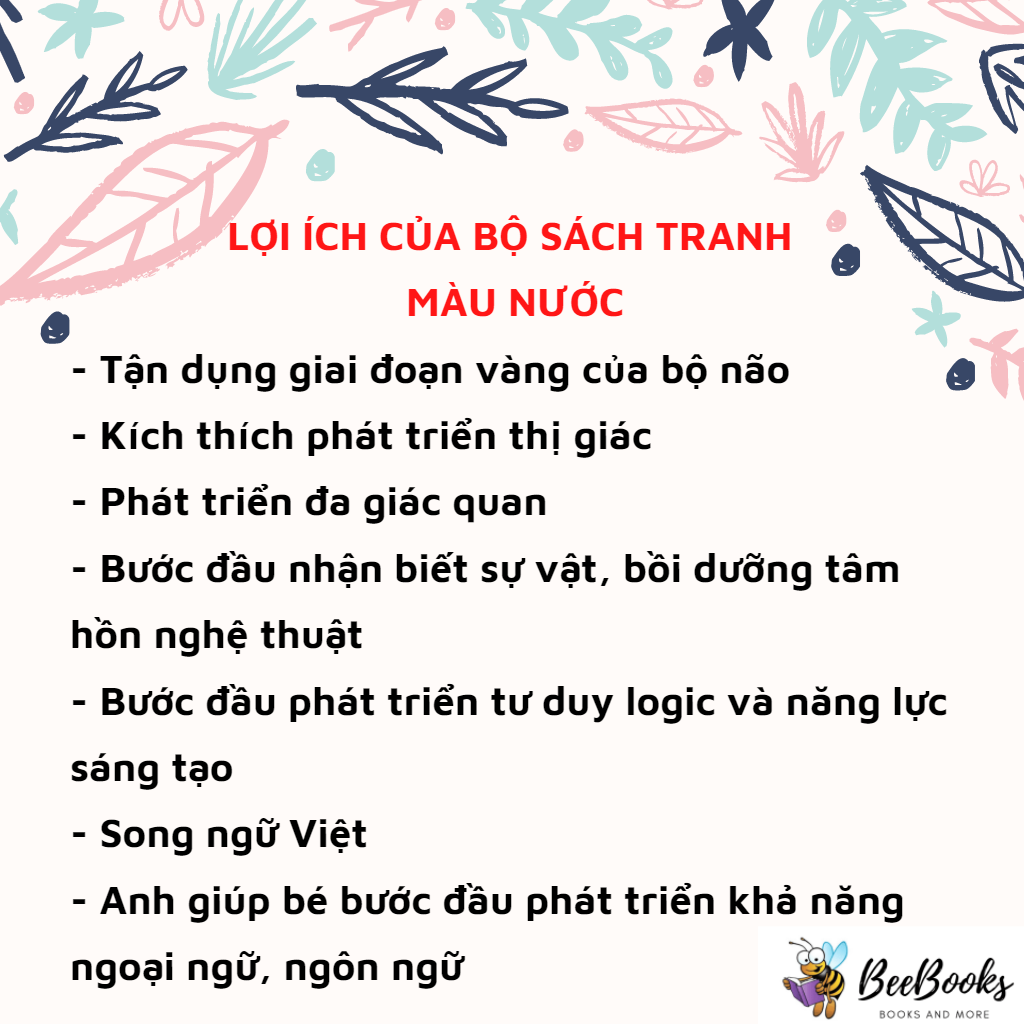 Sách- Bộ 4 Cuốn Sách Tranh Màu Nước Kích Thích Thị Giác Cho Bé (Biến hình + Chấm tròn + Màu sắc + Tô màu)- Sách Song Ngữ- Cho Bé Từ 0 Đến 3 Tuổi- Năm Xuất Bản 2021 NXB Lao Động