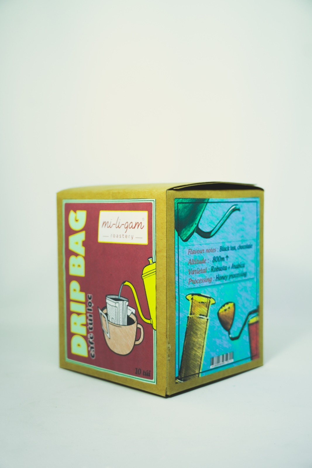 Cà Phê Robusta - Hộp 10 Túi Lọc x 20g | mi-li-gam roastery #miligam cà phê nguyên bản rang xay túi lọc pha phin giấy
