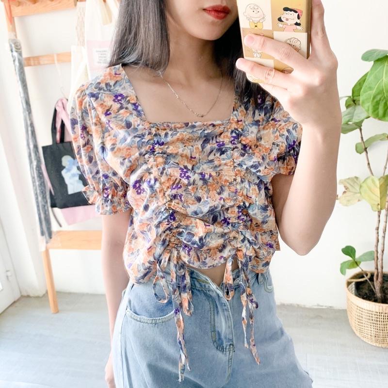 Áo hoạ tiết dây rút