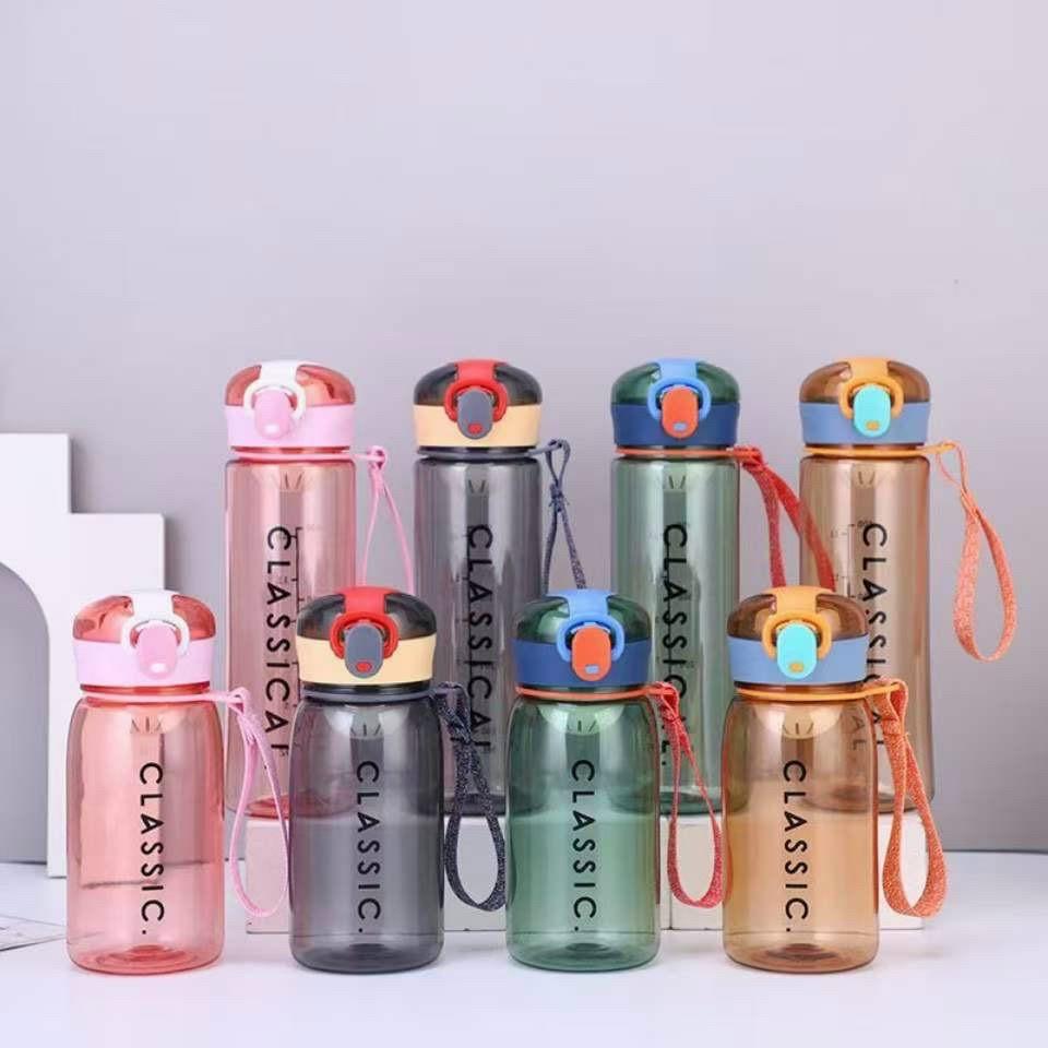 PVN30066 Bình nước nhựa classic có quai, tiện lợi mang đi chơi, tập gym, mang đi học, đi thể dục. bình nước 400ml T2