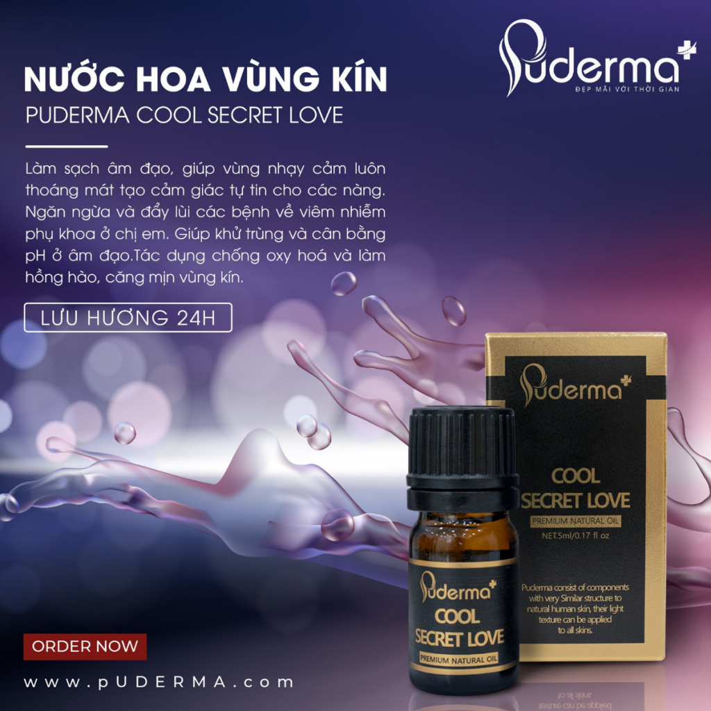 [Freeship Xtra] Nước Hoa dùng PUDERMA SEXY SECRET LOVE và COOL SECRET LOVE: chiết xuất hoàn toàn từ thiên nhiên, hương lãng mạn