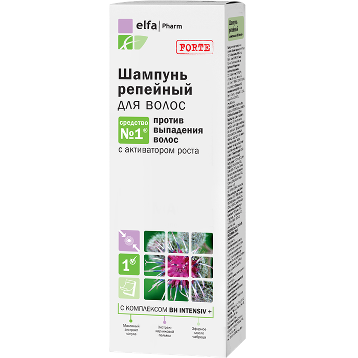 Dầu gội ngăn rụng và kích thích mọc tóc chuyên sâu chiết xuất cây ngưu bàng Elfa Pharm 200ml