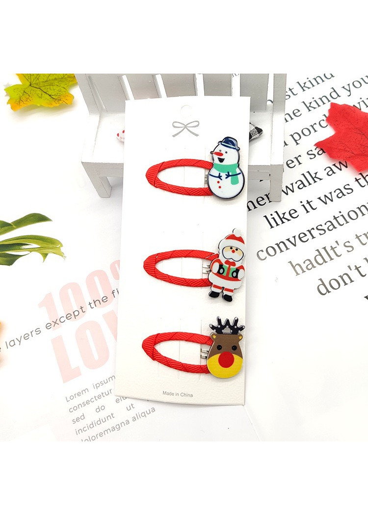 Set 3 Kẹp Tóc Mái Bọc Vải Giáng Sinh Kute Dễ Thương