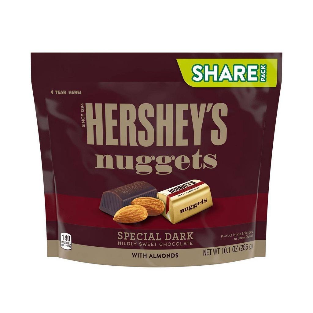 TÚI 286g KẸO SOCOLA ĐEN/ĐẮNG BỌC HẠNH NHÂN Hershey's Nuggets Special Dark Chocolate with Almonds Share Size