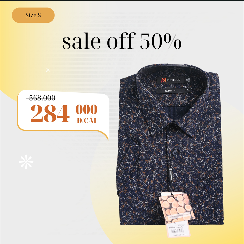 Áo sơ mi Khatoco sale off 50% (S)