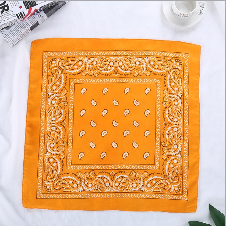 Khăn bandana turban vuông thời trang hàn quốc siêu nhiều màu tăng thêm điểm nhấn đầy tinh tế - Cam nhạt