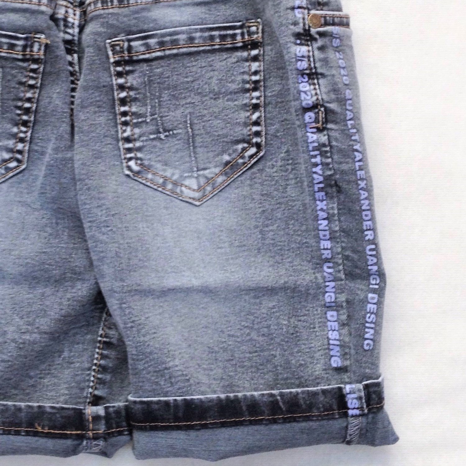 Q0003016 Quần jean lửng phom ôm body, jean thun co giãn cho bé trai từ 4-8 tuổi