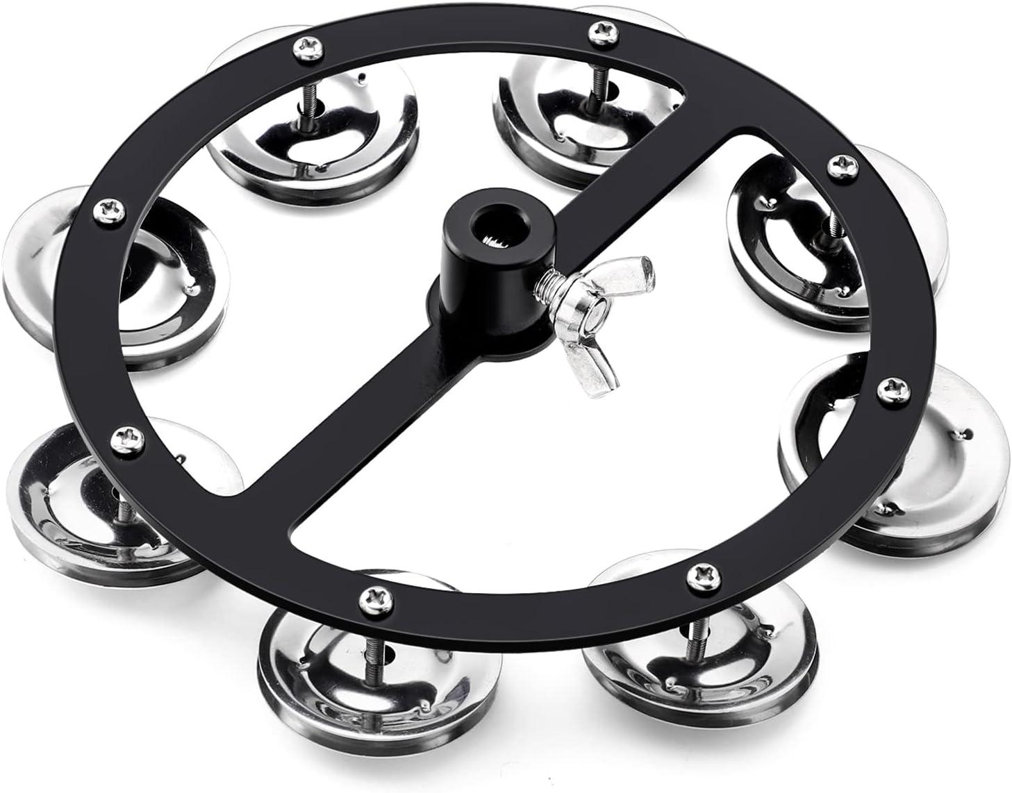 Mount Cymbal Hi-Hat Tambourine với một hàng 8 cặp bằng thép không gỉ, trống Set Tambourine