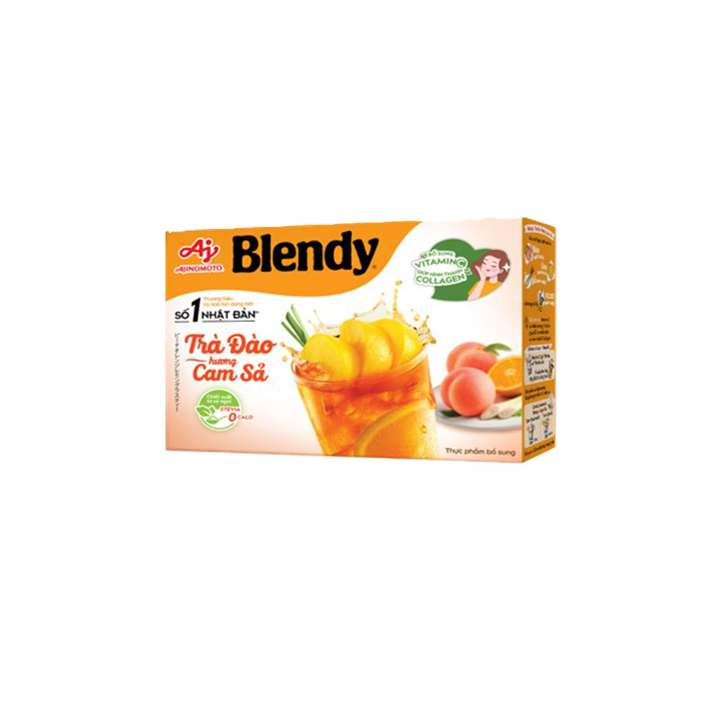 Combo 1 Hộp Trà Đào Hương Cam Sả Blendy® 88g/Hộp và 1 Hộp Trà Vải Hương Hoa Hồng Blendy® 88g/Hộp (1 Hộp 8 Gói)