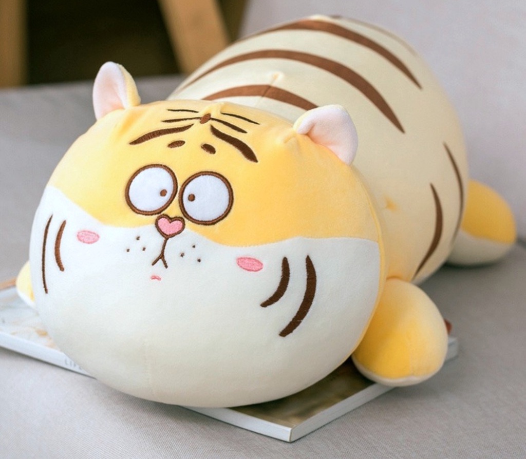 Thú nhồi bông hổ mặt ngáo mắt tròn dễ thương - Size từ 45cm đến 70cm - Quà tặng gấu bông hổ êm mịn