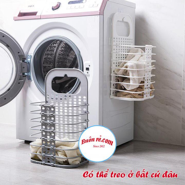 Giỏ đựng đồ gấp gọn thông minh Việt Nhật tặng móc dính trong , giỏ treo tường đựng quần áo đồ dùng nhà tắm - 00540