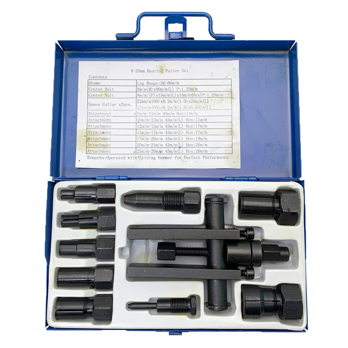Bộ Cảo Bạc Đạn Chữ H Từ 8mm-25mm, 10 chi tiết