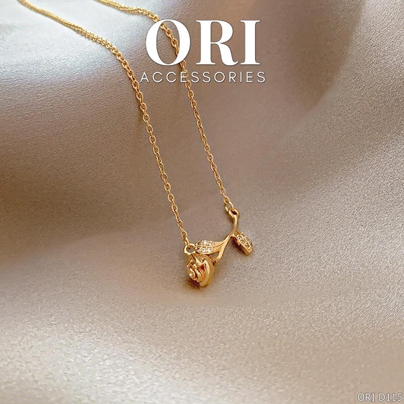 Dây chuyền nữ họa tiết hoa hồng Aliyah sang trọng ORI ACCESSORIES D115