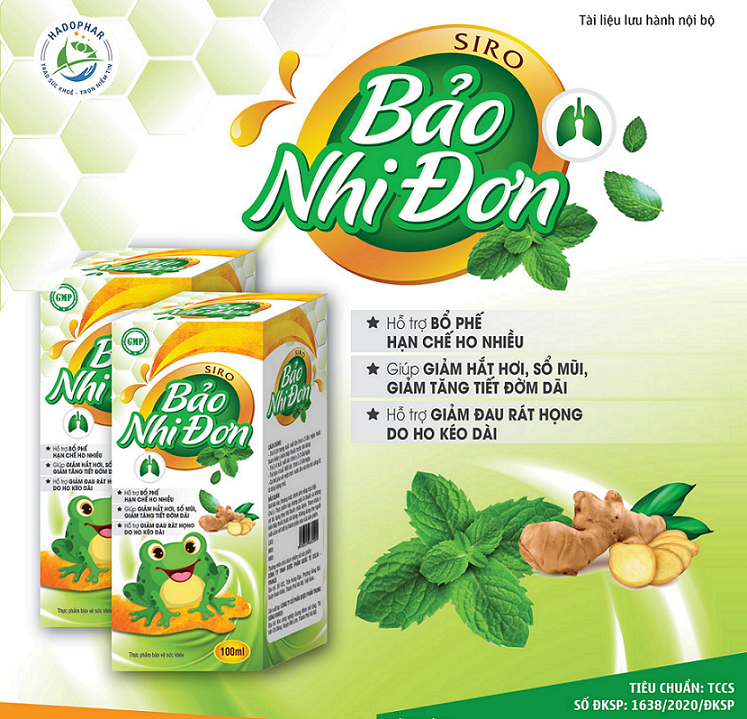 Siro Bảo Nhi Đơn – Giảm Ho, Long Đờm, Hắt Hơi Sổ Mũi, Giảm Đờm, Giảm Đau Rát Họng Không Cần Dùng Kháng Sinh – Dễ Uống Cho Trẻ - Lọ 100ml