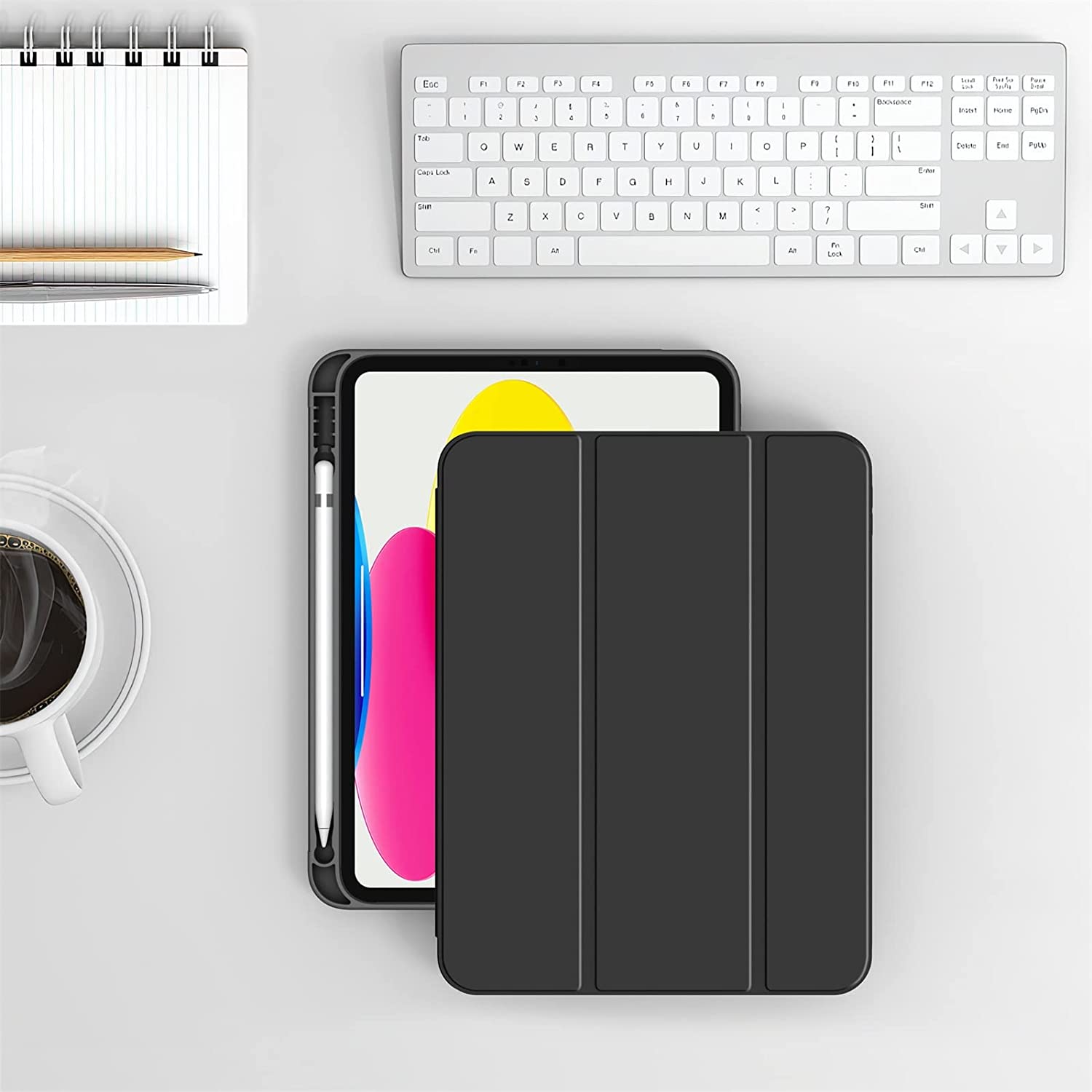 Bao Da cho iPad Gen 10 2022 10.9 inch có khay bút pencil lưng TPU dẻo nắp gập hỗ trợ tắt mở màn hình