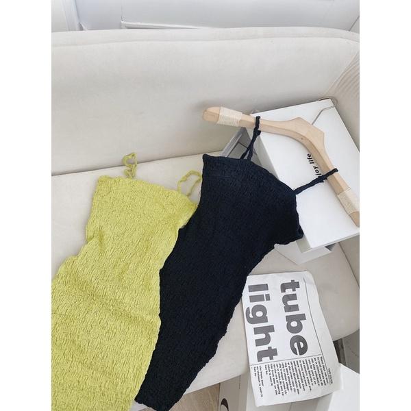 Đầm body 2 dây vải xốp mềm mịn