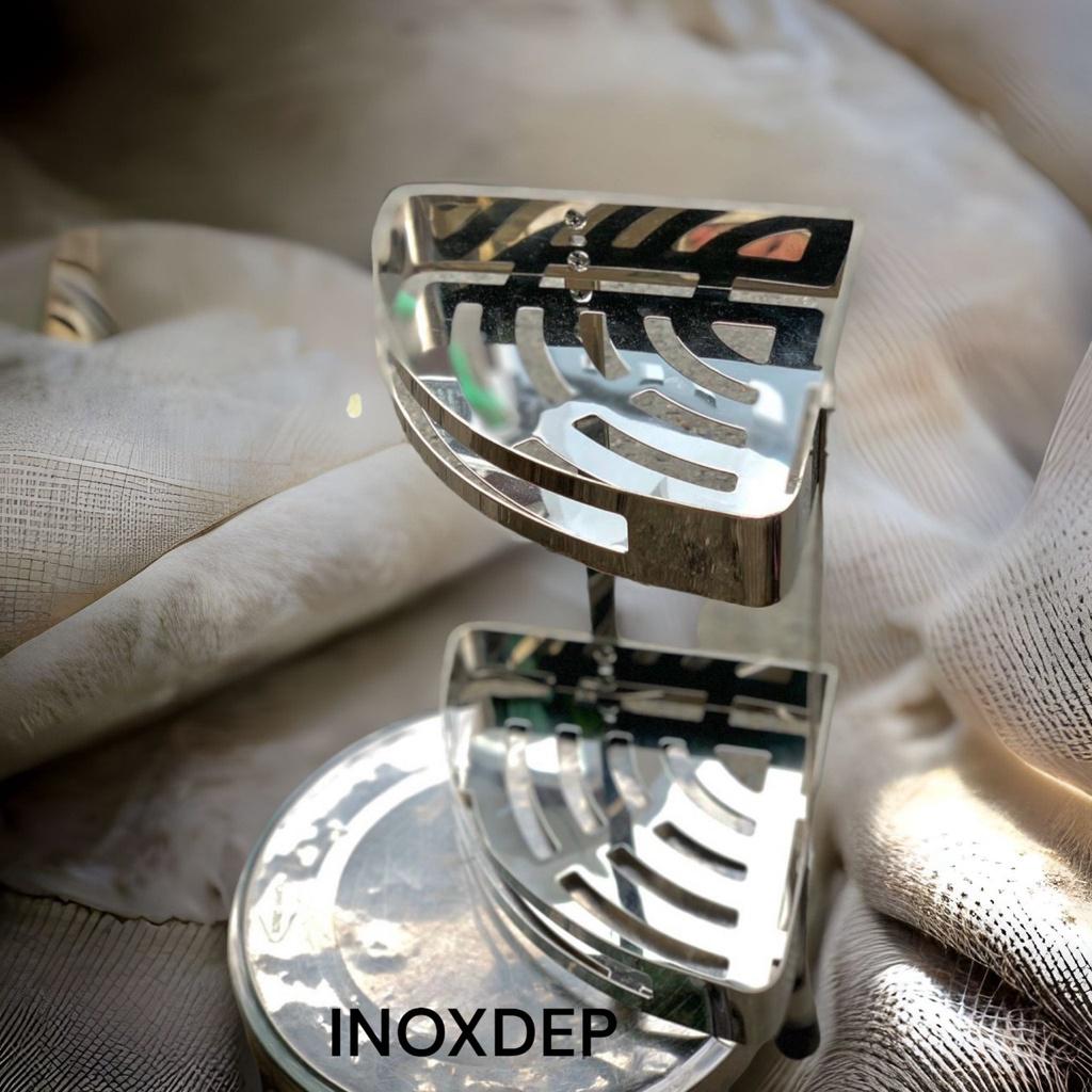 Kệ góc nhà tắm nhà vệ sinh đựng xà bông 25x25 100%inox 304 chống rỉ sét chống ăn mòn chịu nước và nhiẹt độ bền cao