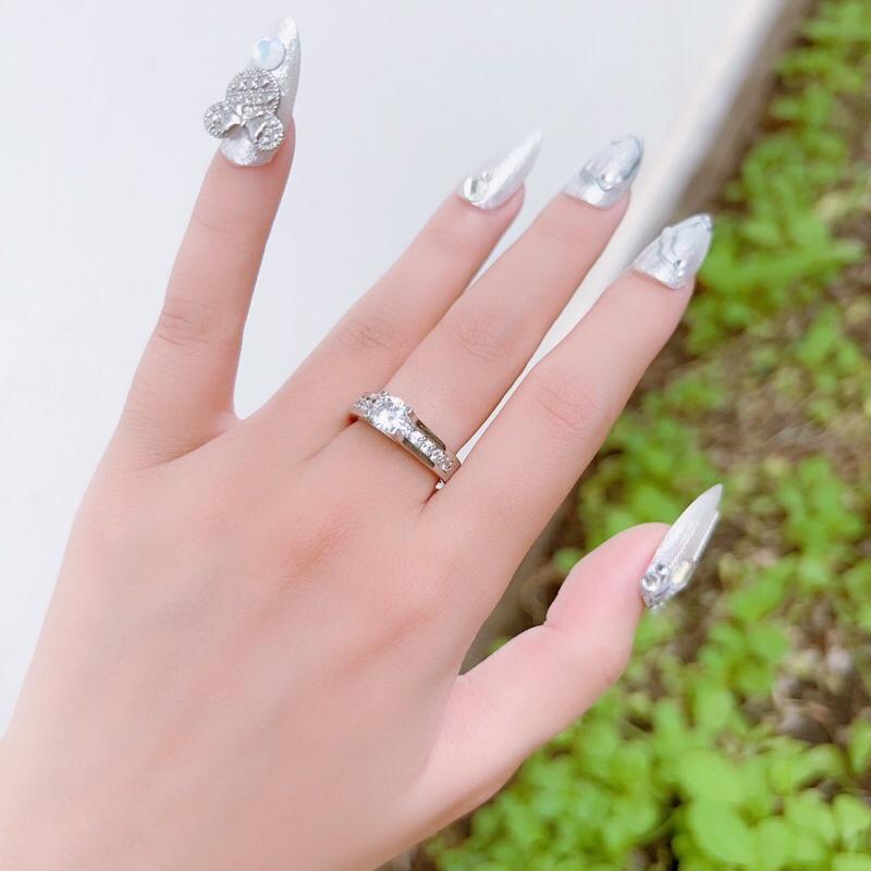 Nhẫn xi bạch kim đơn giản siêu đẹp