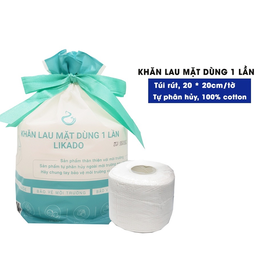 Khăn lau mặt dùng 1 lần Likado 50 khăn