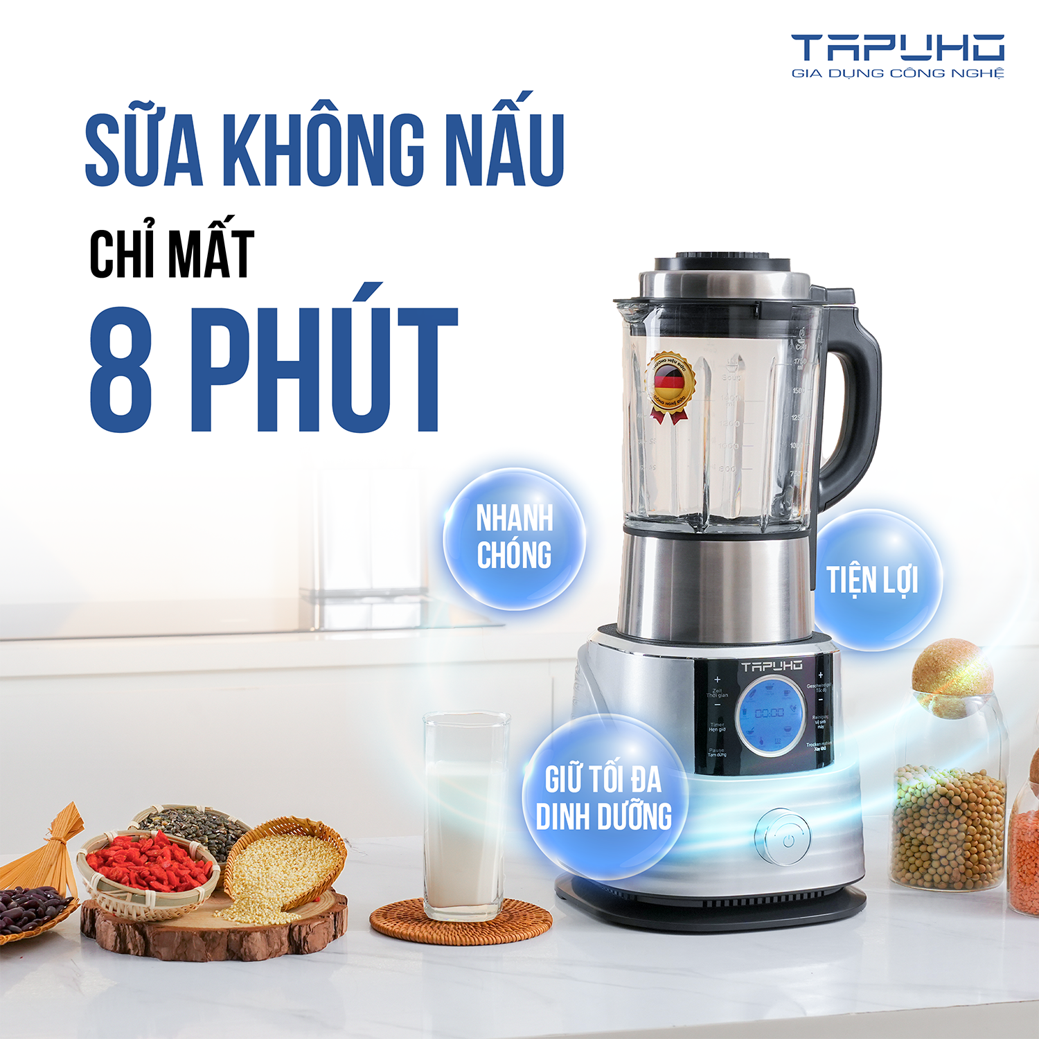 Máy làm sữa hạt Tapuho T01- Thương hiệu Đức