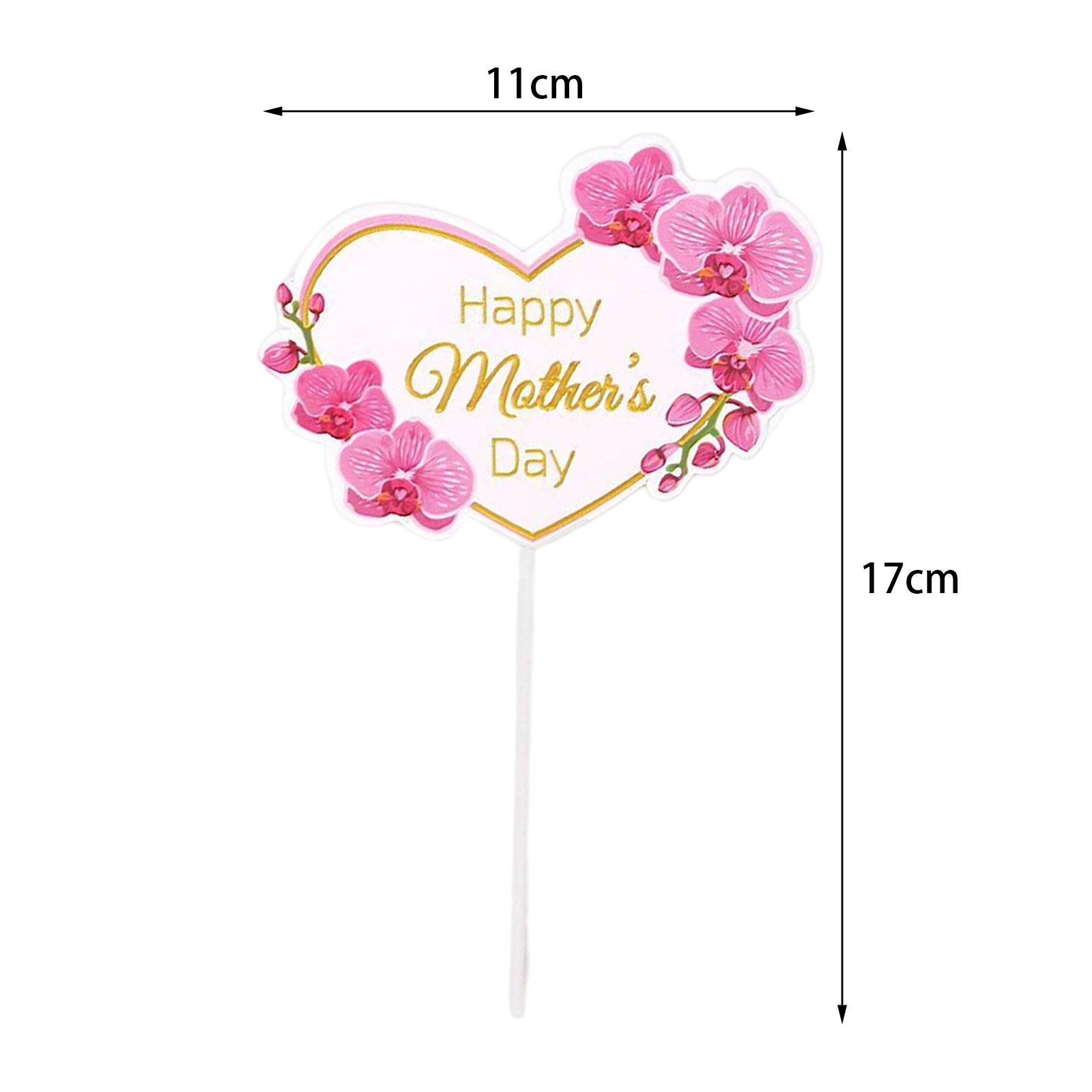 10x Cake Toppers, Happy Mother's Day Cake Topper, Baking Decor, Mother's Day Cupcake Picks, Cake Insert for Event, Gift Cake, Birthday Anniversary