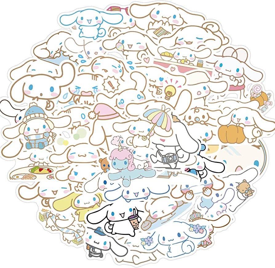 Sticker dán cinnamoroll 30-60 ảnh ép lụa khác nhau/ hình dán cute ngộ cinnamoroll