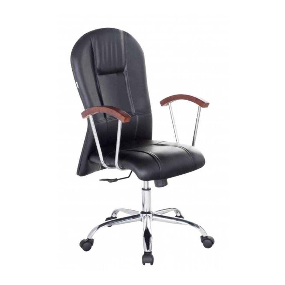 Ghế Trưởng Phòng Tay Ốp Gỗ Chân Thép Mạ Cao Cấp IBIE IB320B - Đen