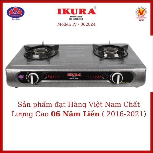 Bếp gas dương mặt inox Ikura(IV -0920Z4)- Kiềng làm bằng kim loại tráng men - Hàng Chính Hãng