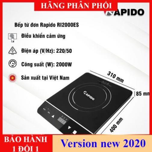 ️ Xả kho - Rapido - Bếp từ đơn RI2000ES - Công suất 2000W - Điều khiển cảm ứng - Hàng chính Hãng