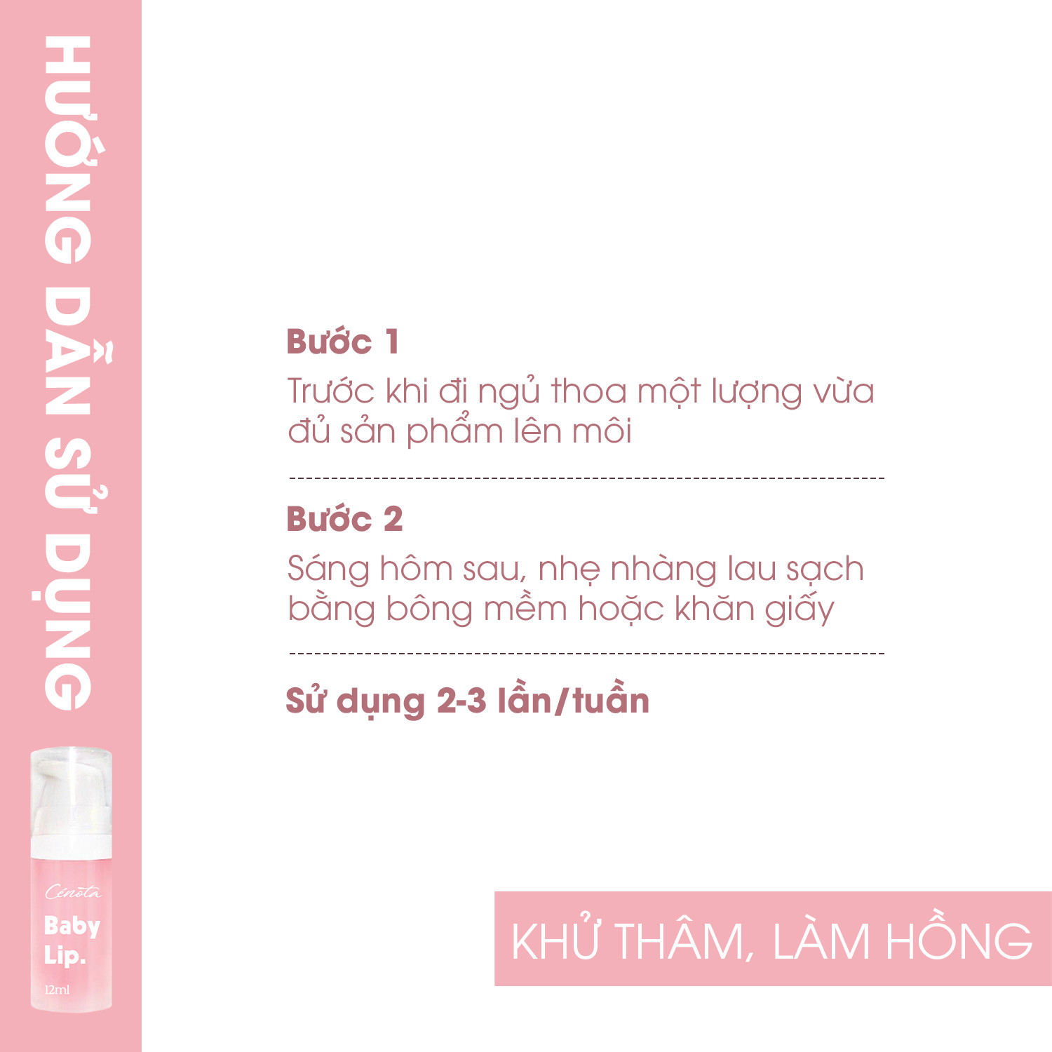 Gel khử thâm Tẩy da chết Làm hồng Môi Cenota Baby Lip