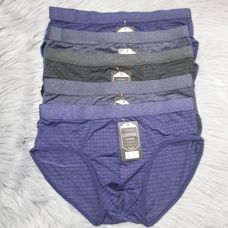 Set 5 Chiếc Quần Sịp Nam Tam Giác Thun Lạnh Thông Hơi Kẻ Mẫu Mới Thấm Hút Thoáng Mát-NEW