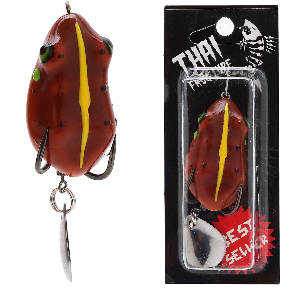 Mồi nhái giả câu lóc v3 bull nặng 7g x 4.5cm có thìa xoay, nhái hơi nổi câu cá chuối sộp cá lóc hồ giải trí hiêu quả
