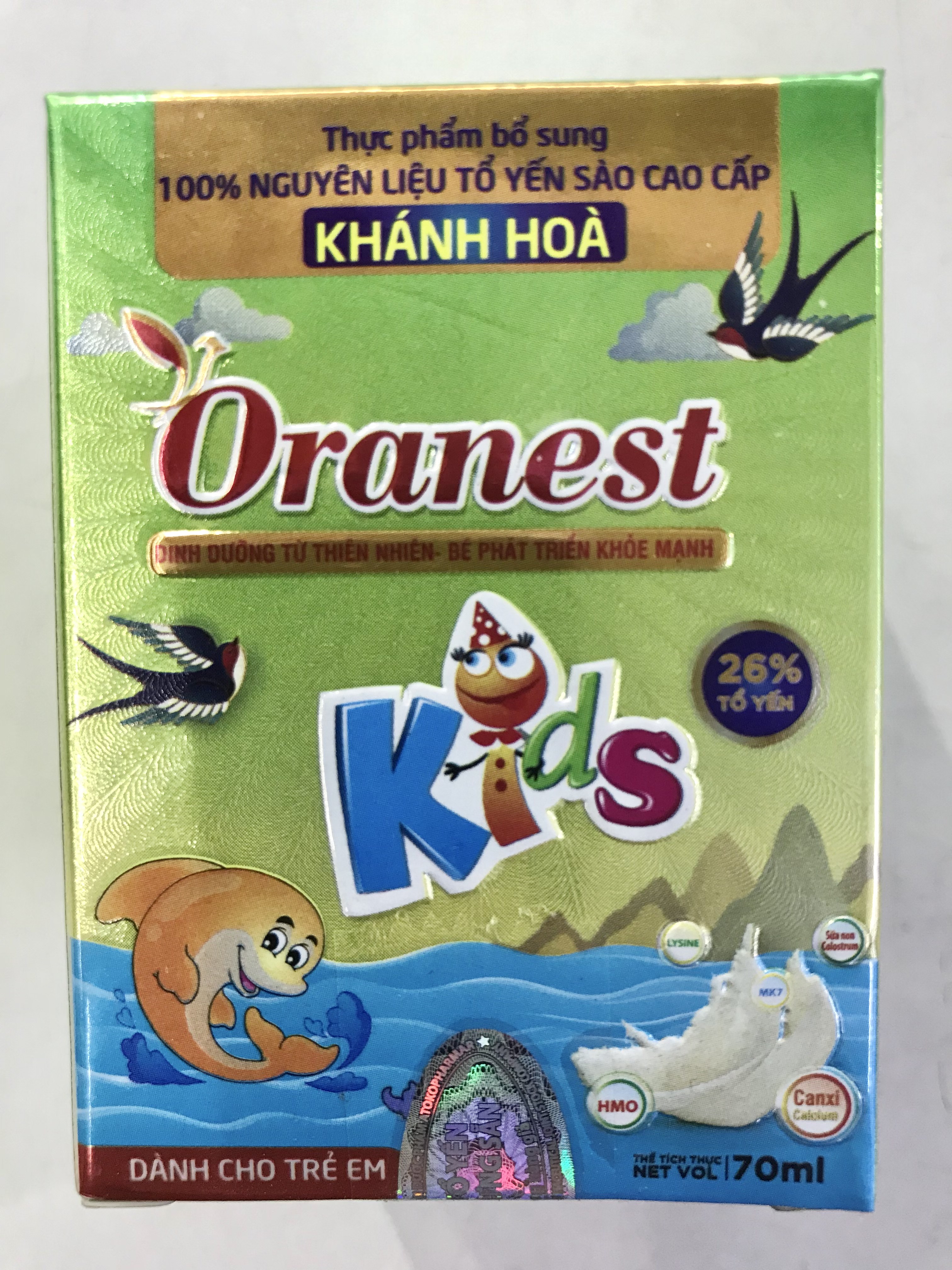 Lọ yến cho Bé Oranest Kids 70ml - Dinh dưỡng từ thiên nhiên, Bé phát triển khoẻ mạnh - 26% tổ yến & sữa non colostrum