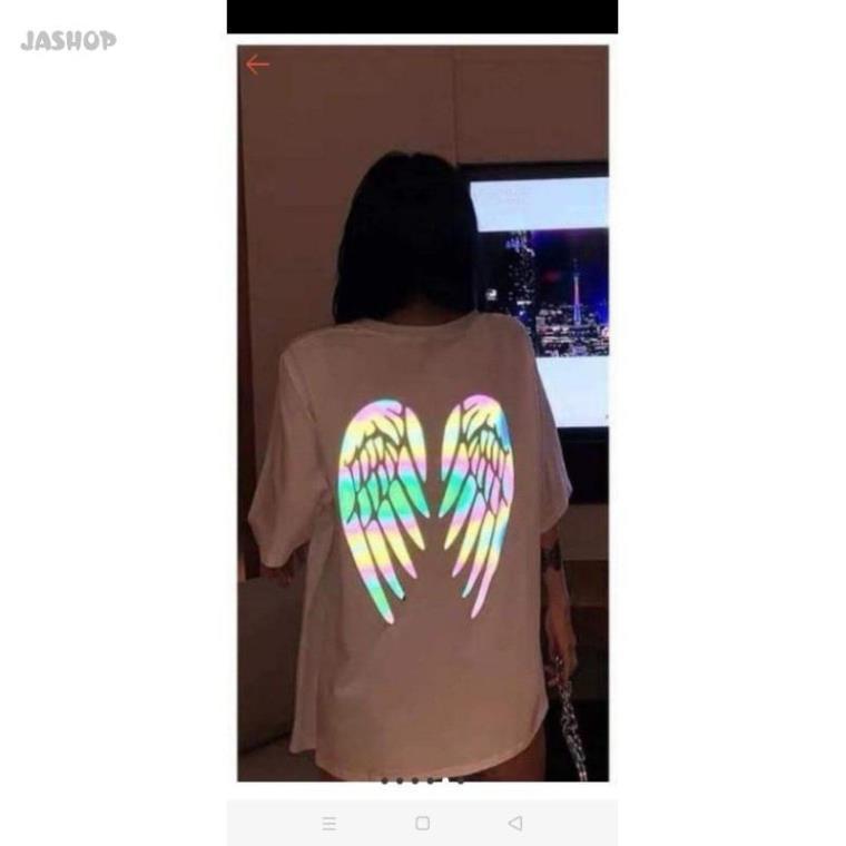 Áo phông thun tay lỡ thời trang nam nữ - áo hè đôi cánh phản quang - form thụng unisex, đủ size chất cotton mềm mịn