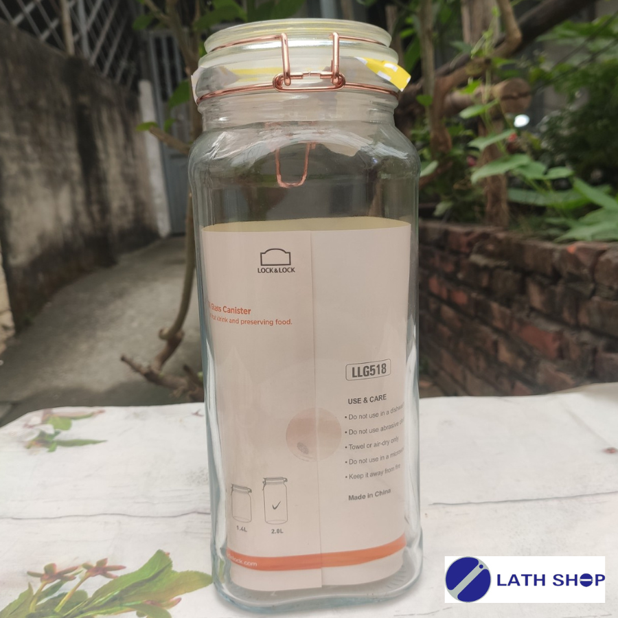Hũ Thủy Tinh Sodalime Nắp Gài Lock&Lock LLG518 - 2000ml - Hàng Chính Hãng