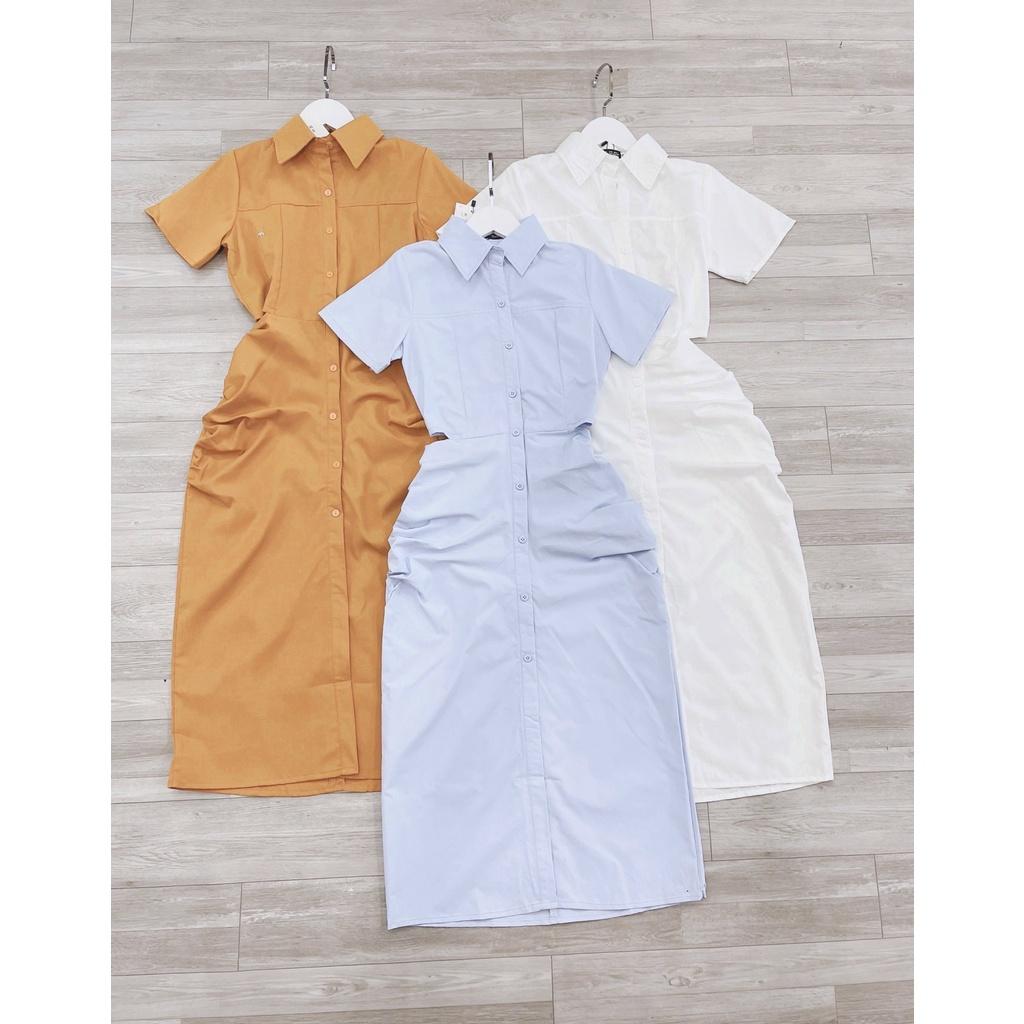 VÁY SƠ MI CUT OUT CHUN SAU