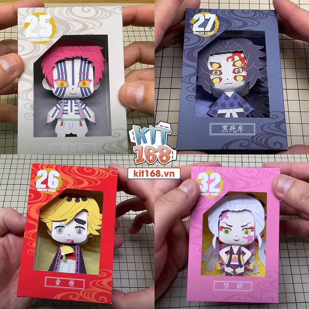 Mô hình giấy Anime Trọn bộ 45 nhân vật Chibi Kimetsu no Yaiba Combo 0038 + kit mô hình hộp trang trí