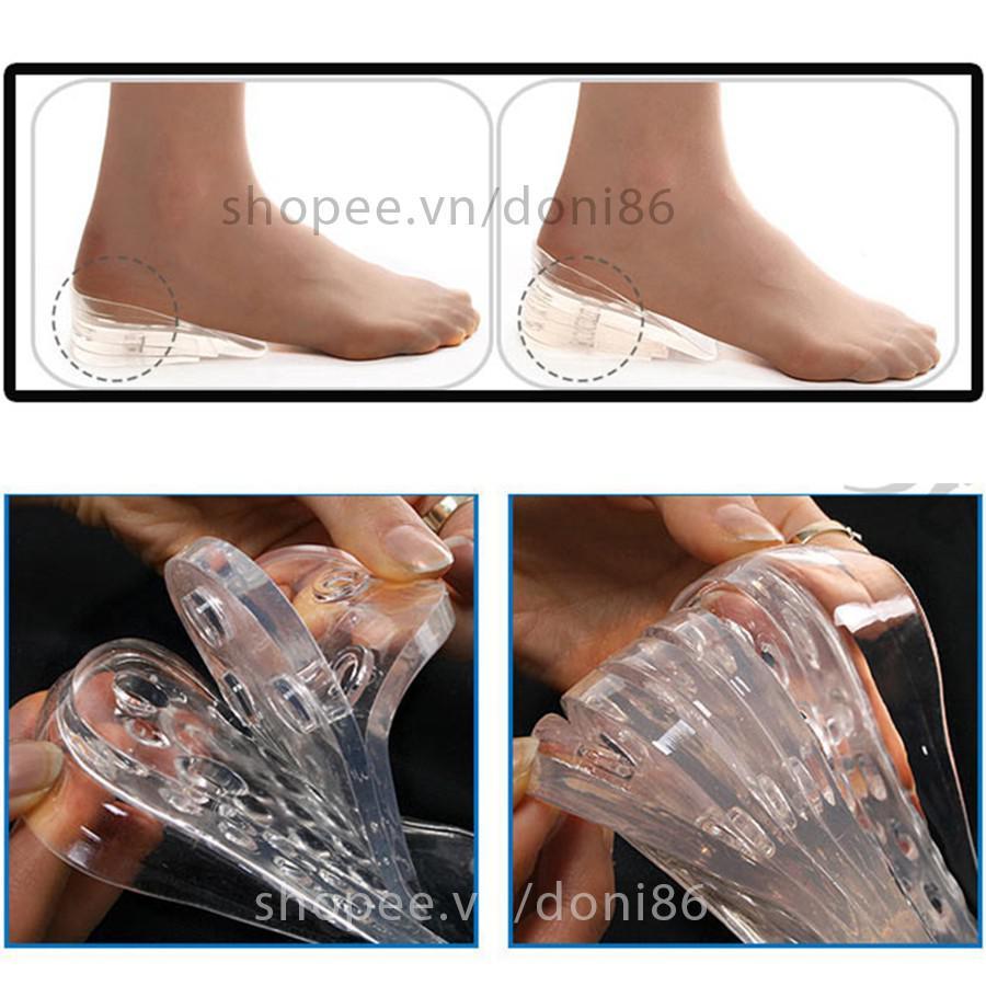 1 cặp lót giày độn đế tăng chiều cao - 4cm silicon - Freesize