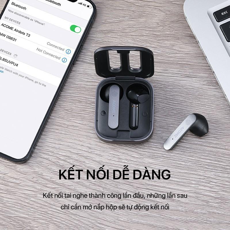 Tai Nghe TWS Không Dây Kết Nối Bluetooth 5.1 ACOME Airdots, Kiểu Dáng Thể Thao, Thời Gian Chơi Lên Đến 28 giờ - Hàng Chính Hãng