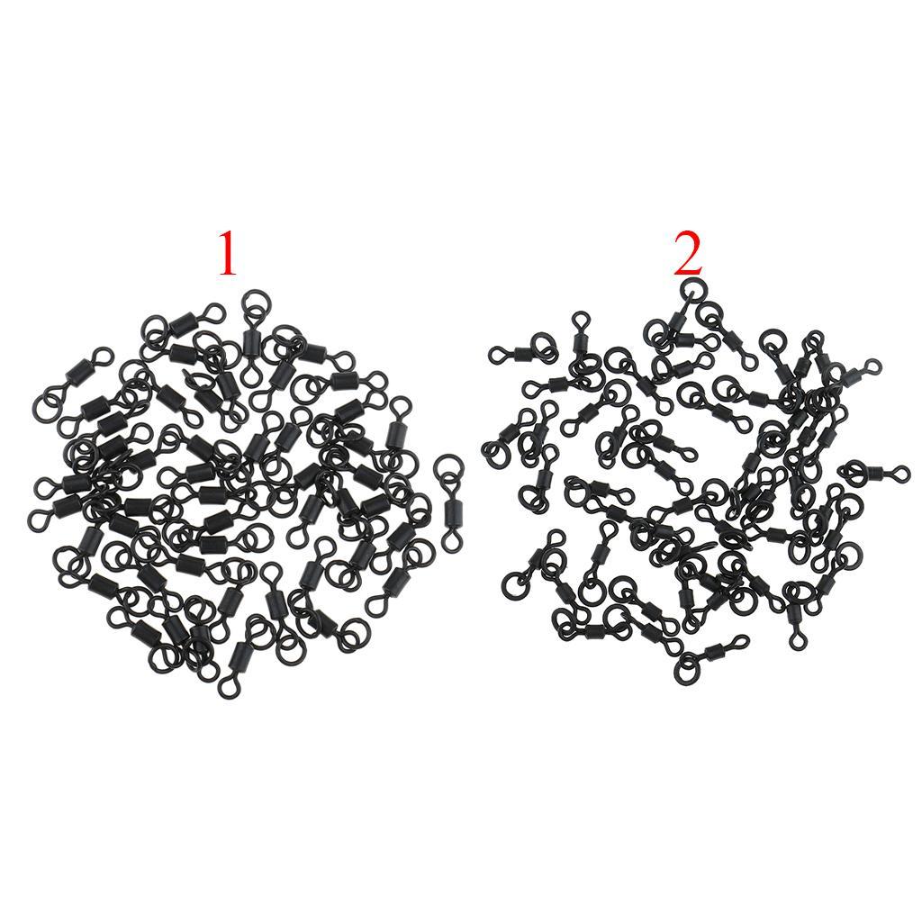 100Pcs Flexible Fishing Rolling Swivels Hook Line Connector for Carp Fishing Terminal Tackle