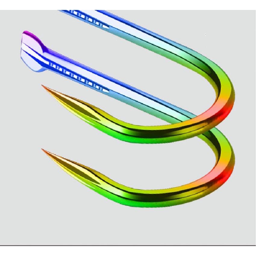 Lưỡi Câu Cá CJF, Lưỡi Câu TiTan 7 Màu Có Ngạnh  Cao Cấp Chuyên Câu Đài,Câu Đơn LC-8