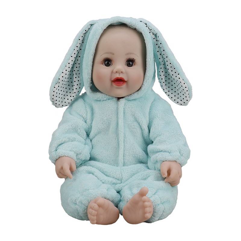 Búp Bê Tái Sinh Bé Trai Áo Thỏ Nhựa Mềm 50cm - Silicone Reborn Baby 20 icnh Doll